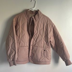 Baby pink/ salmon color quilted liner coat